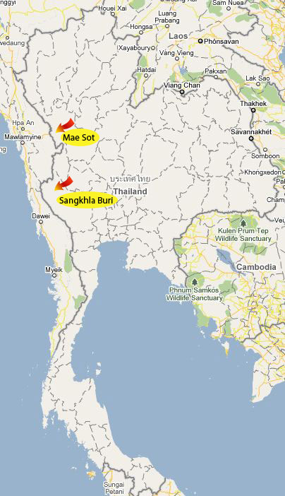 Map of the Thai/Myanmar Border